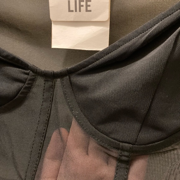 Bershka Tops Nwt Sheer Black Long Sleeve Crop Top Poshmark